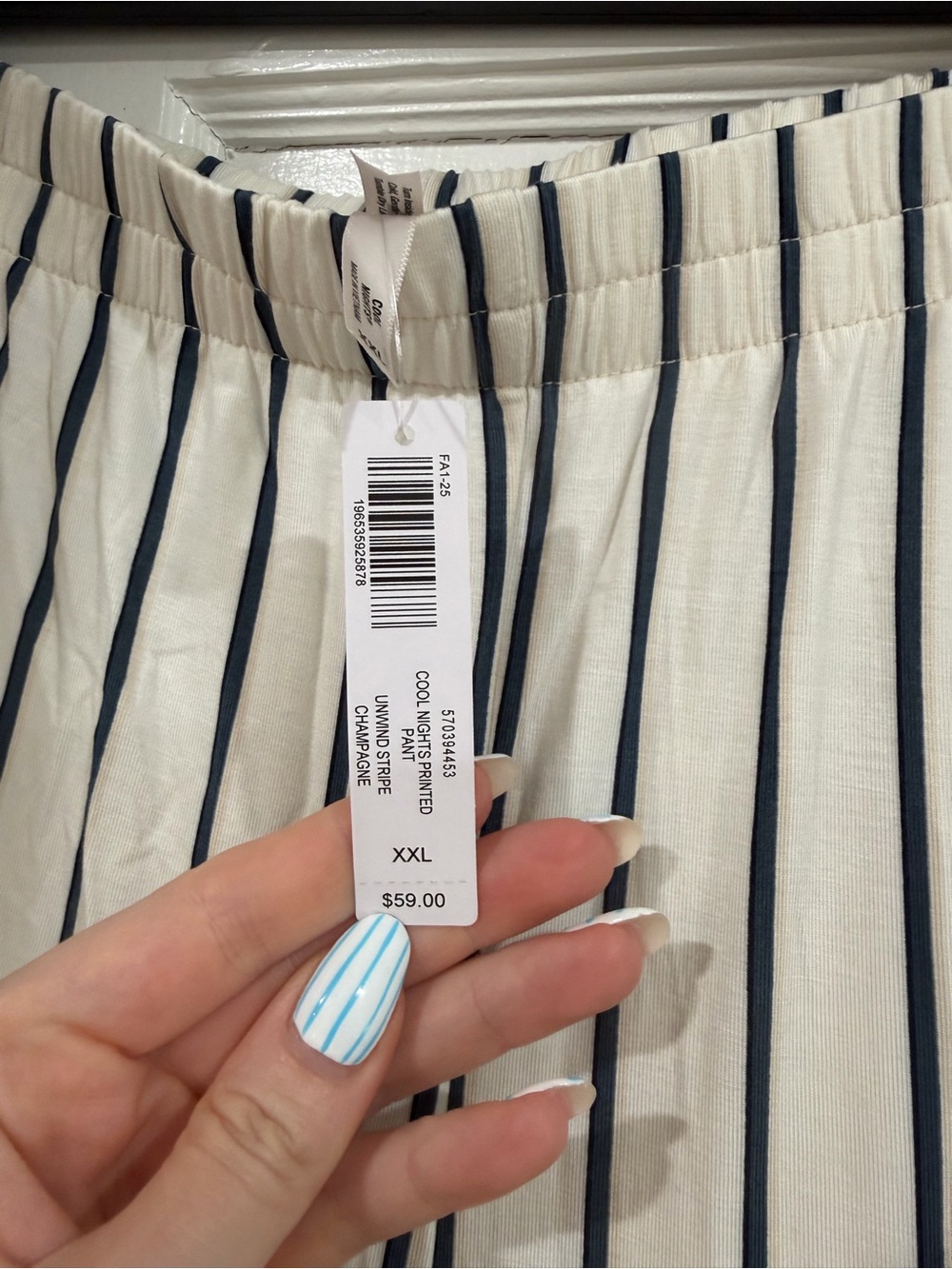 Soma Cream and Black Striped Button-Up Pajama Set - Picture 4 of 10
